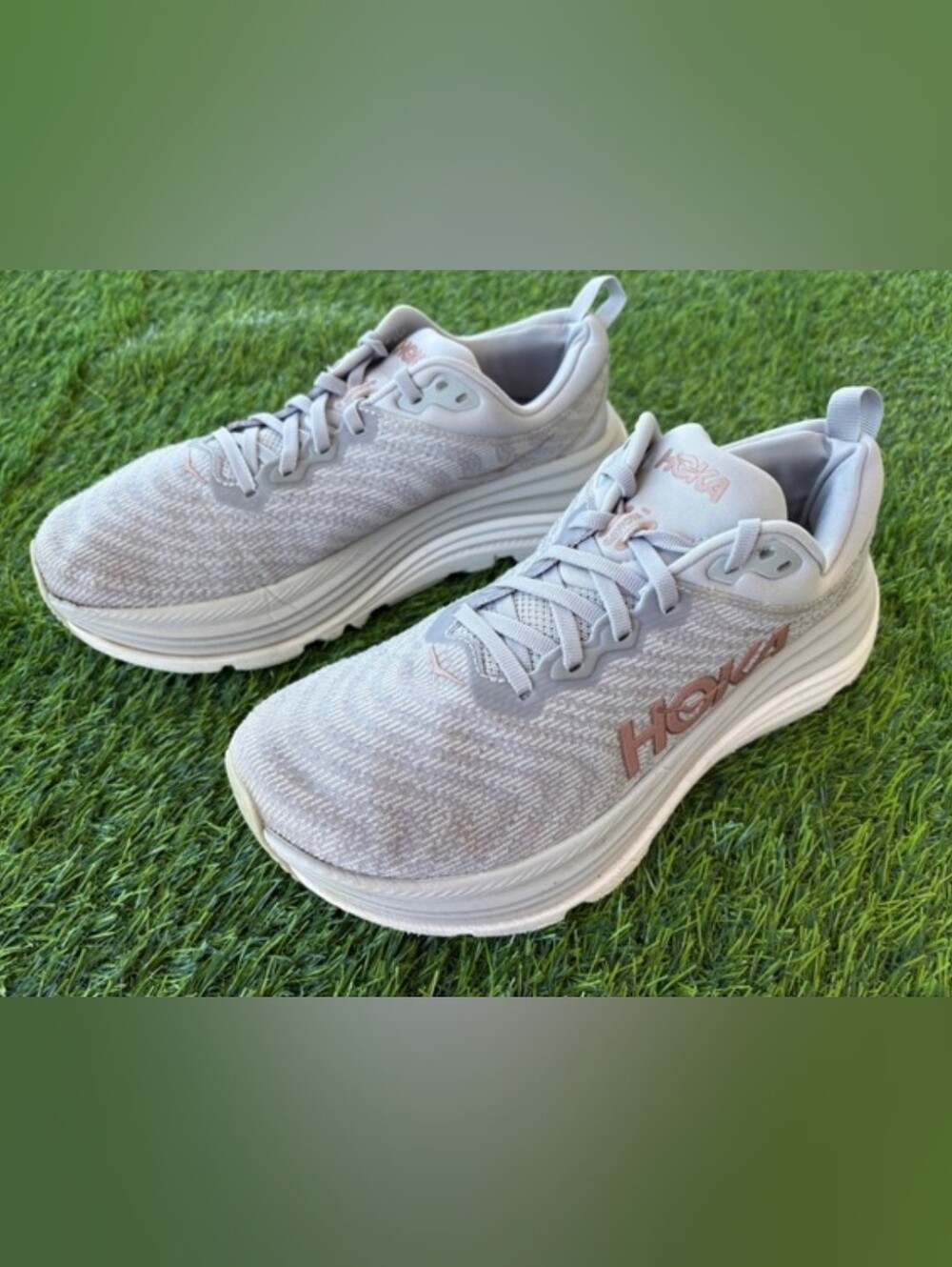 HOKA Gaviota 5 Women's 8.5B Running Shoes Harbor Mist Rose Gold 1134235 HMRG